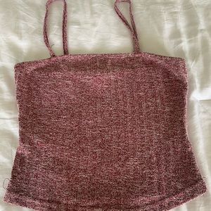 SHEIN camisole crop top, burgundy